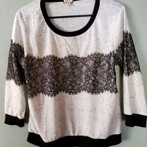 Eyeshadow Juniors White & Black Top